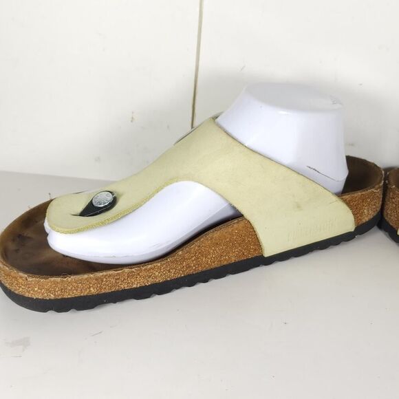 Birkenstock Women's Gizeh Big Buckle EU42 US11 Nubuck Faded Lime Thong Sandals - Picture 7 of 16